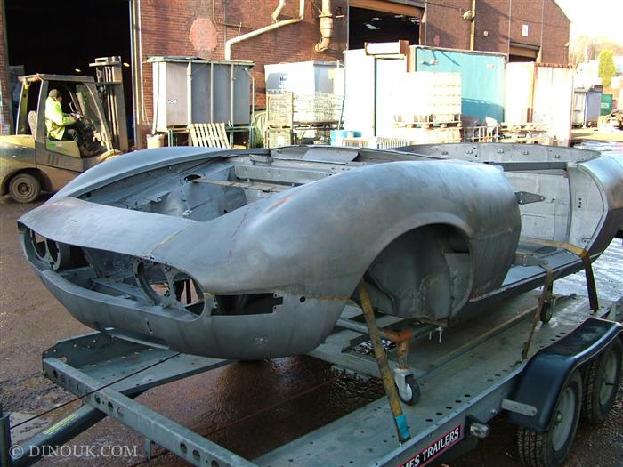 24 hundred. Fiat Dino Spider 726 restoration. Acid Dipping.